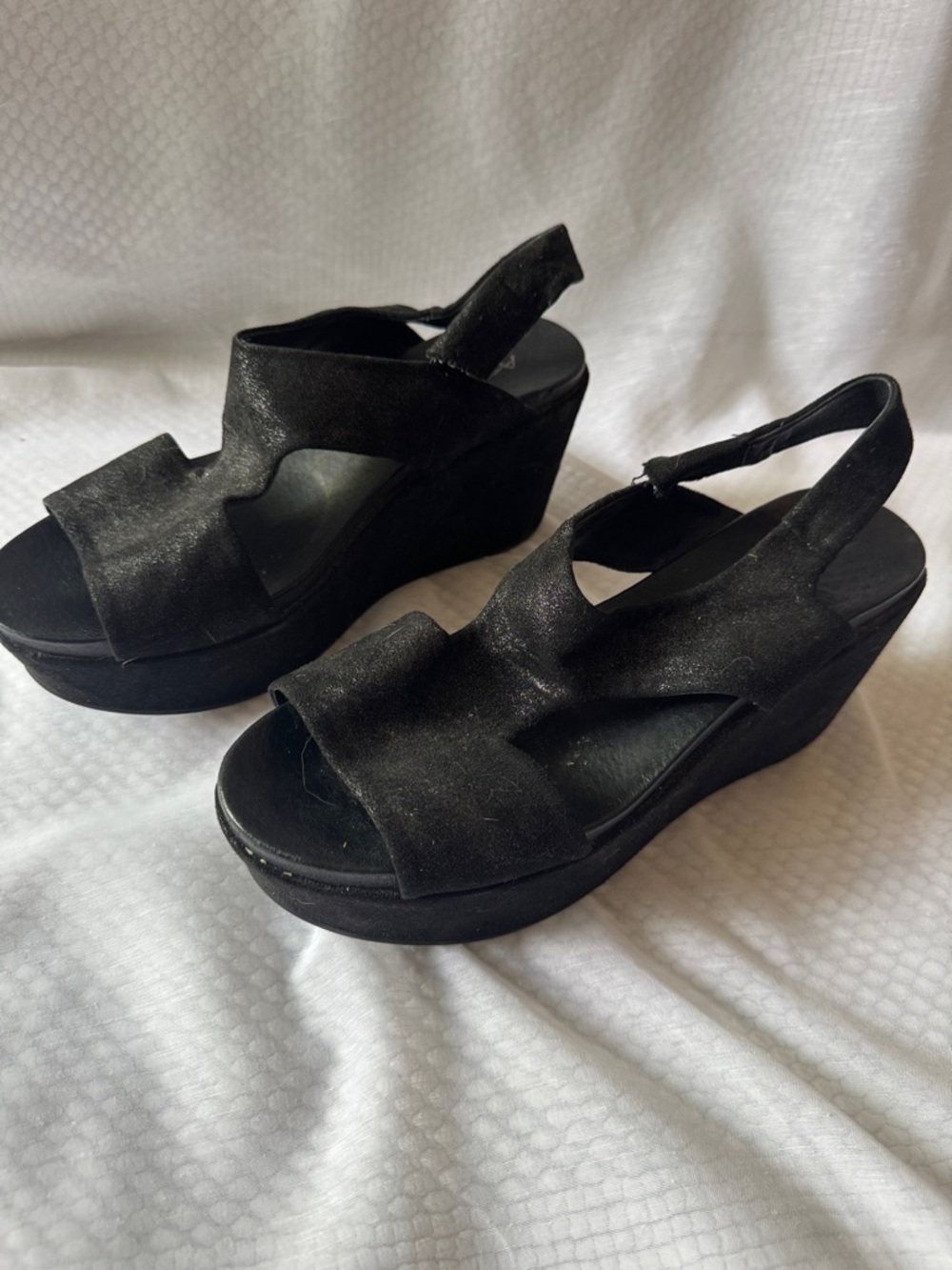 Antelope Womens Black Platform Slingback Sandals size 40
